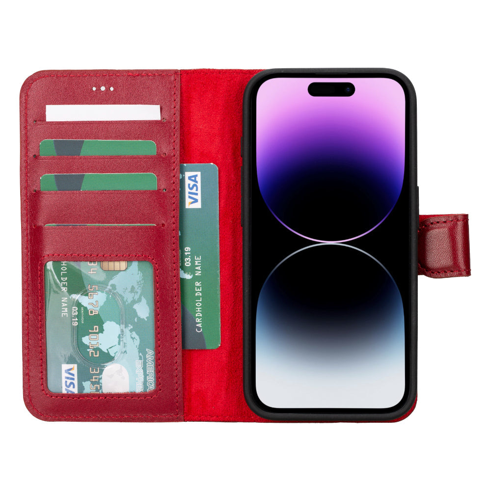 Apple iPhone 16 Pro Max Uyumlu Hakiki Deri Cüzdanlı Kılıf