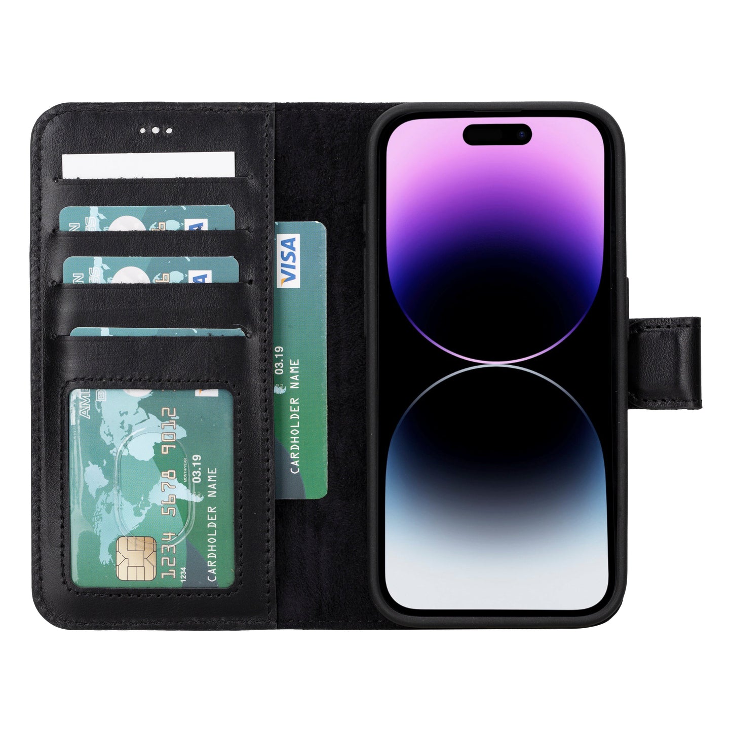 Apple iPhone 16 Pro Max Uyumlu Hakiki Deri Cüzdanlı Kılıf