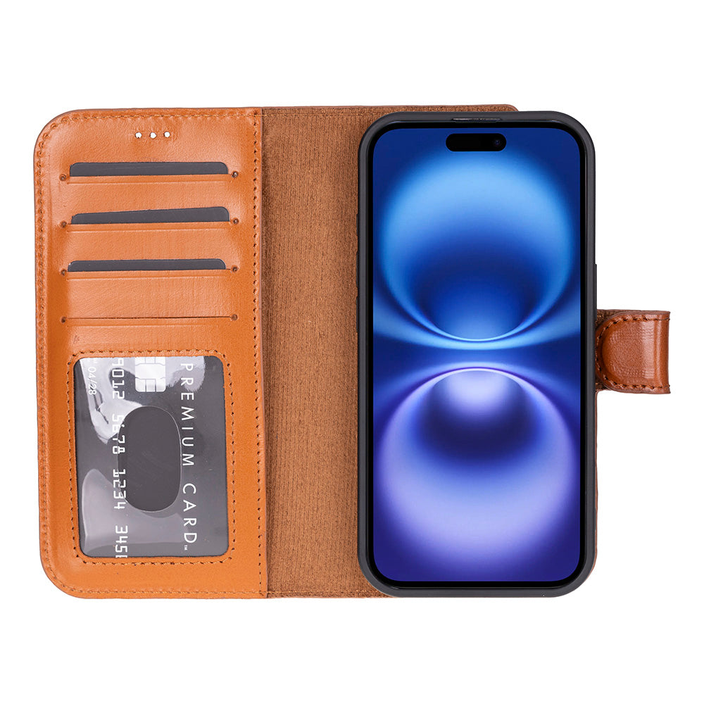 Apple iPhone 17 Uyumlu Hakiki Deri Cüzdanlı Kılıf