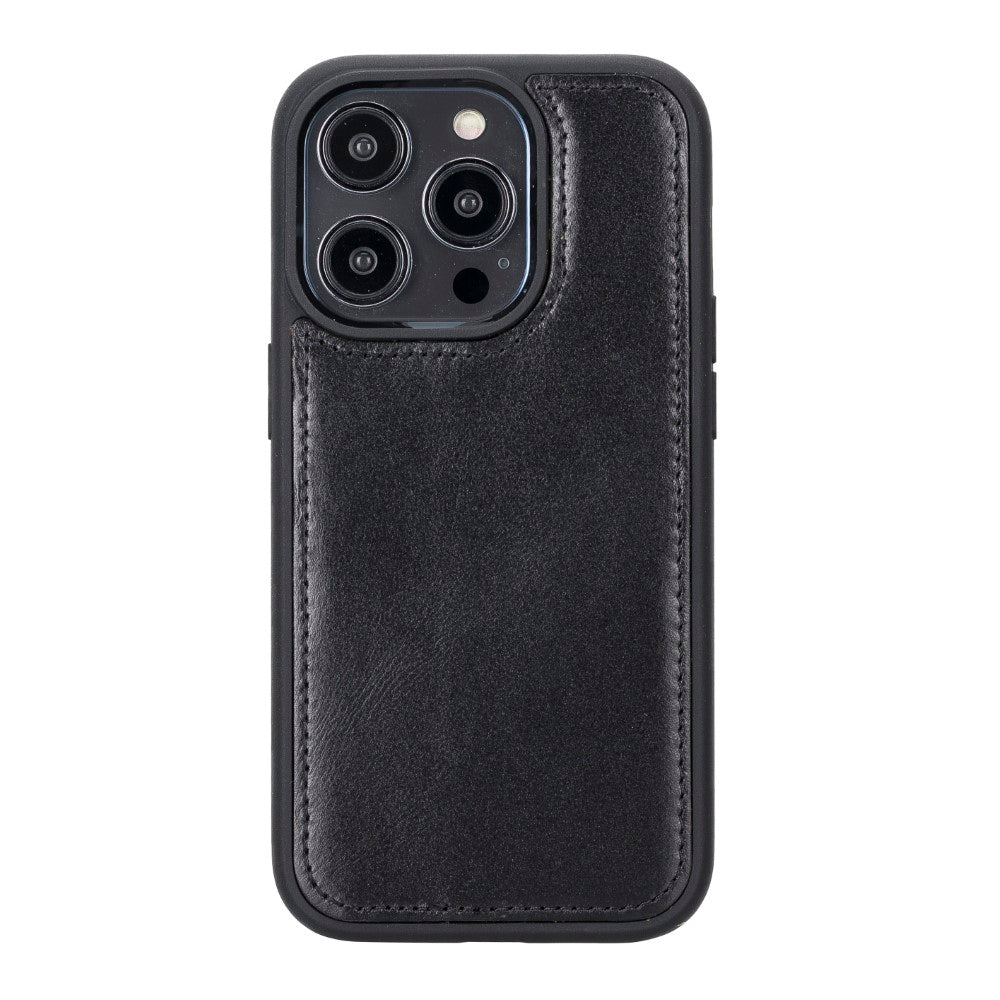 Apple iPhone 14 Pro Uyumlu Deri Cüzdanlı Kılıf MWWN RST1 Siyah