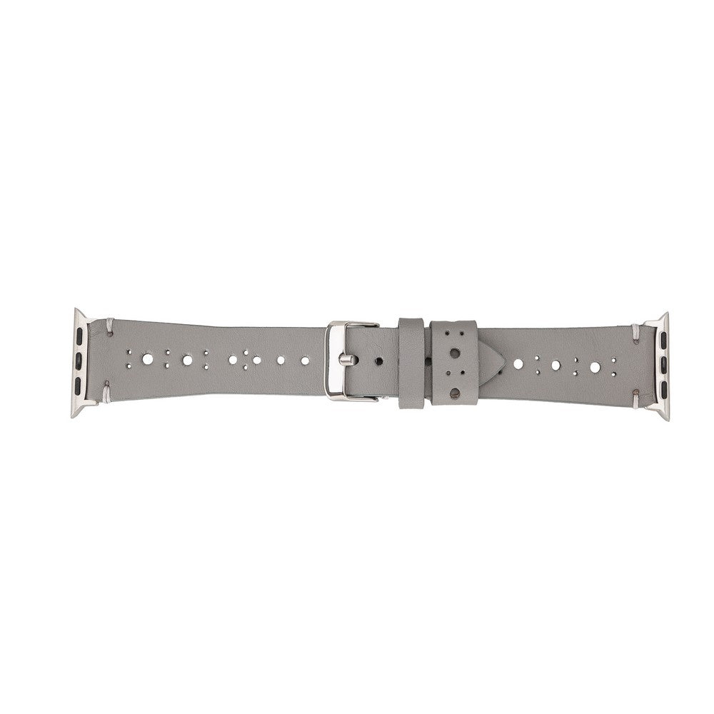 Apple Watch Uyumlu Deri Kordon BA8 RST9 Gri