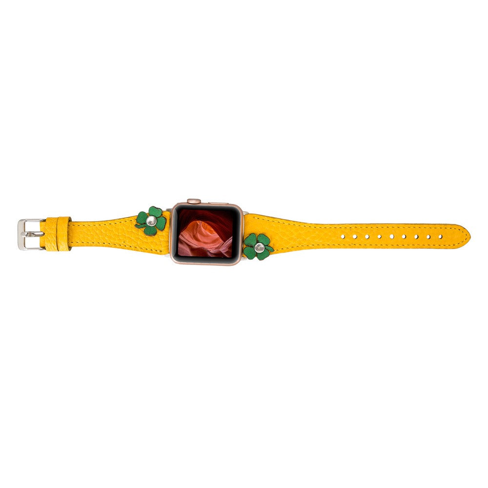 Apple Watch Uyumlu Deri Kordon Clover TR FL12