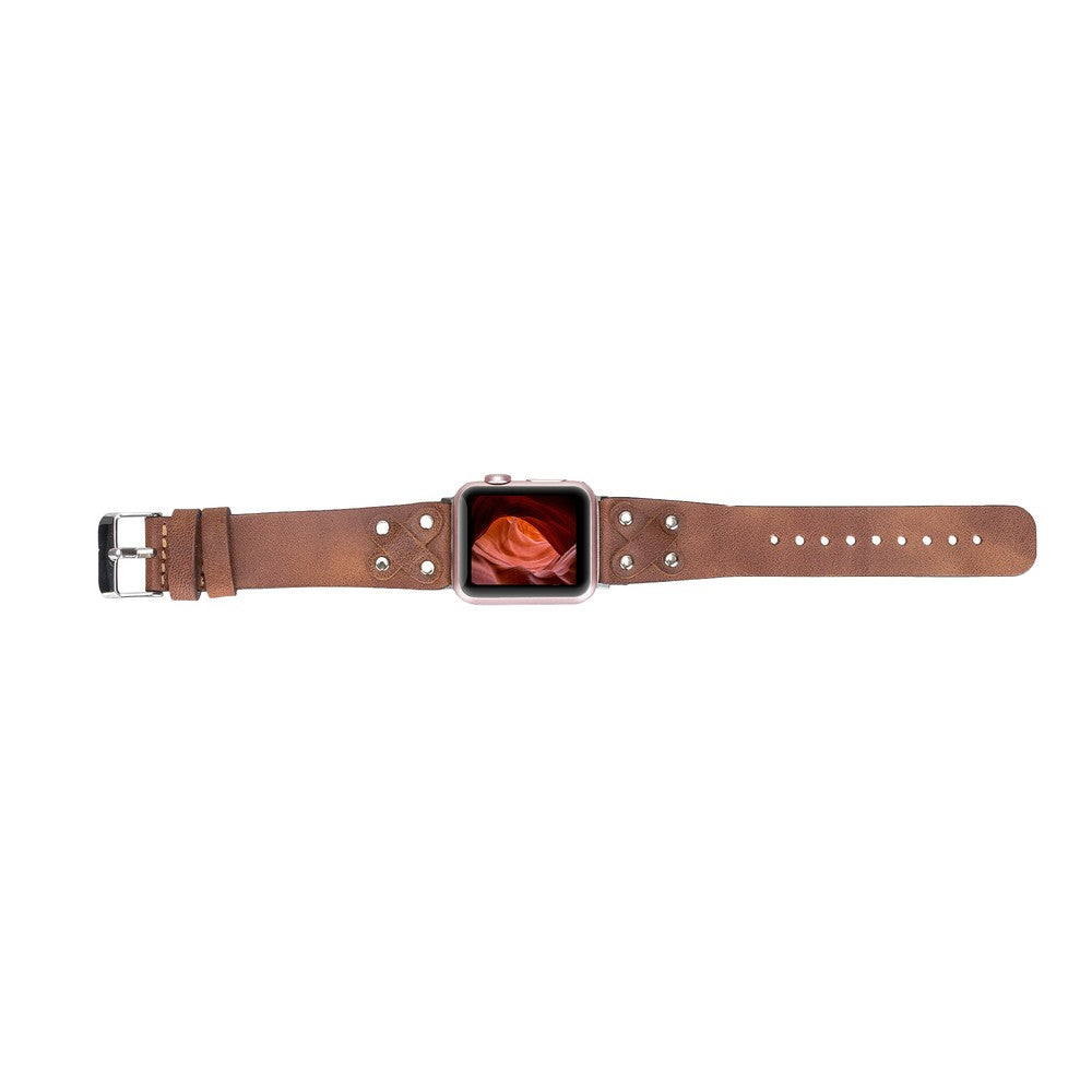 Apple Watch Uyumlu Deri Kordon Cross ST TN02