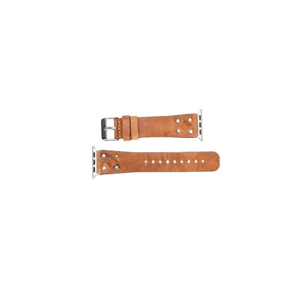 Apple Watch Uyumlu Deri Kordon Cross ST V18