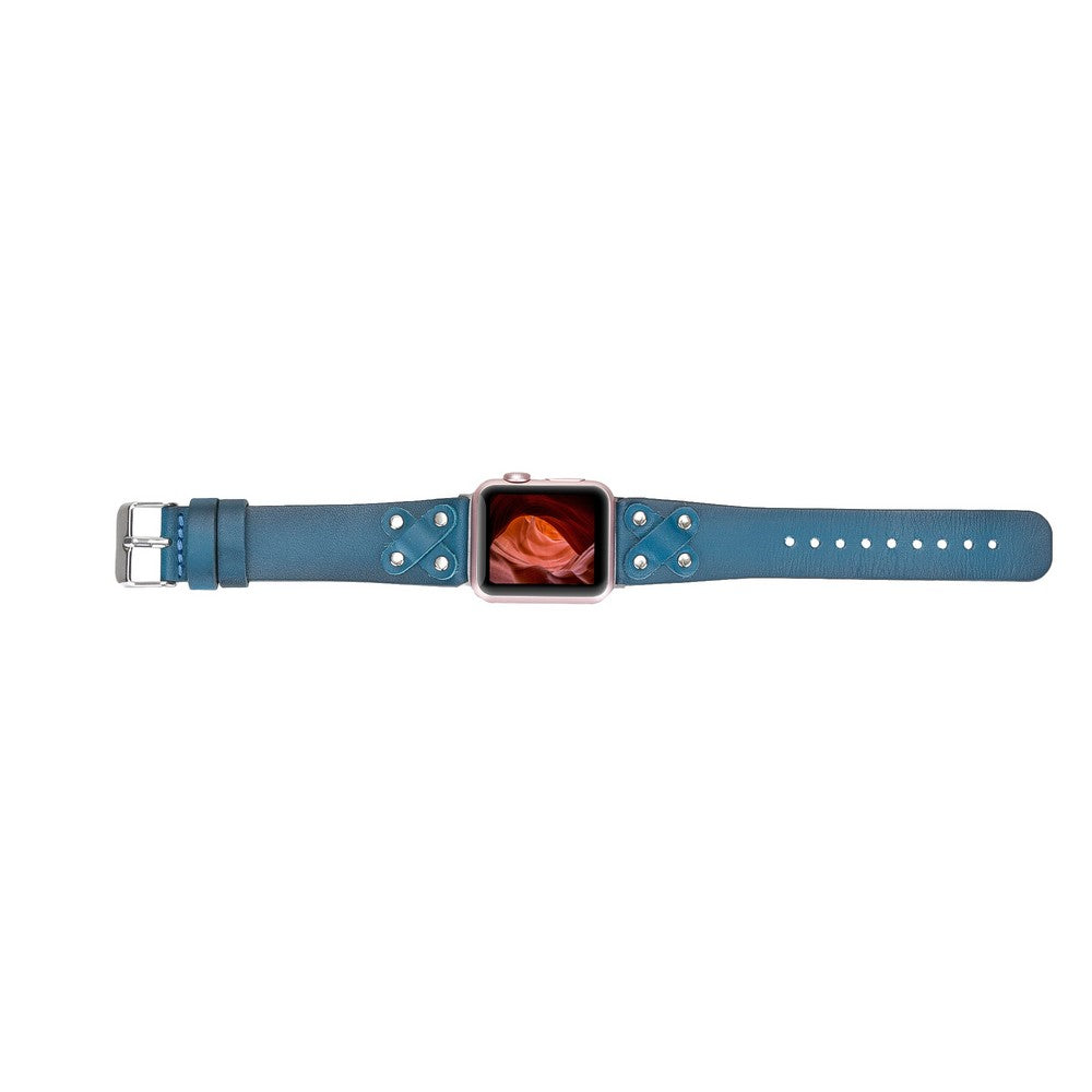 Apple Watch Uyumlu Deri Kordon Cross ST BRN4E