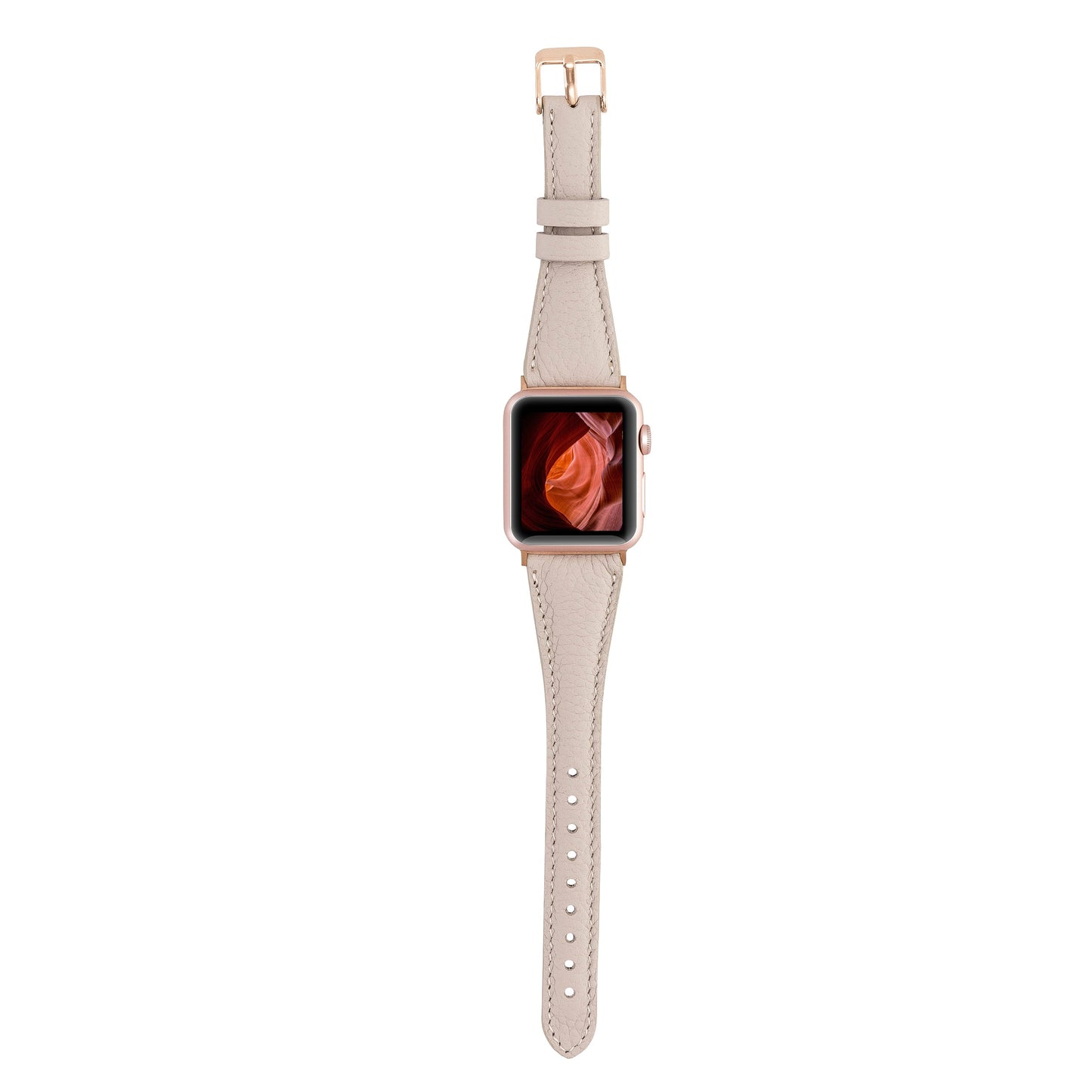 Apple Watch Uyumlu Deri Kordon Slim ERC3 Bej