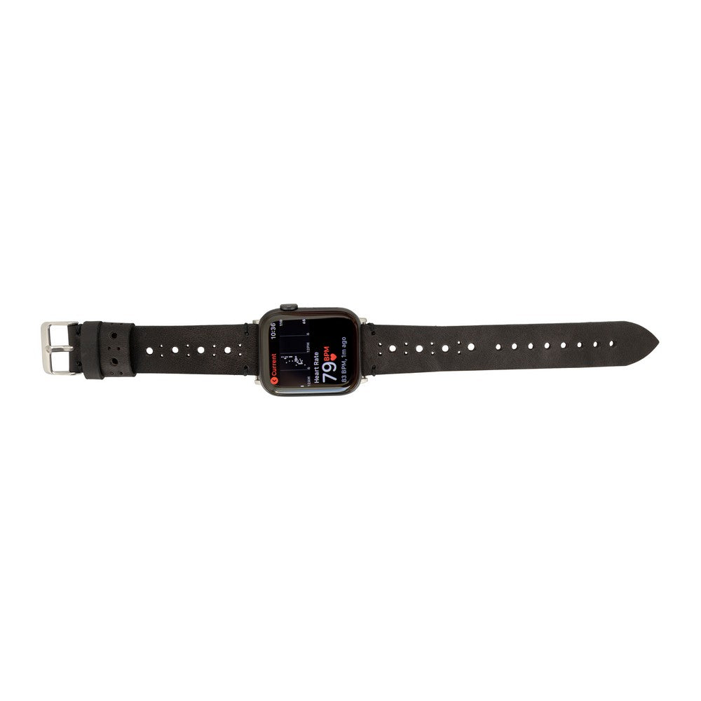 Apple Watch Compatible Leather Band, Sport, Black