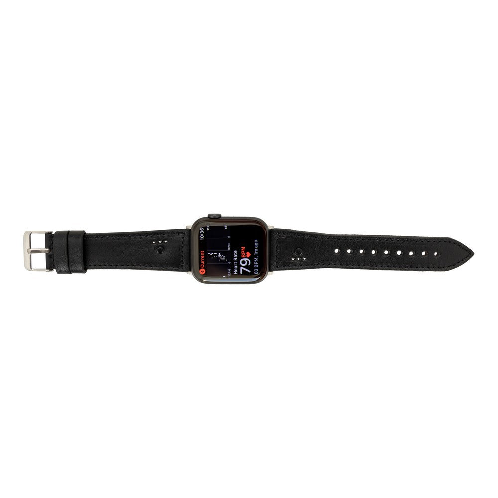 Apple Watch Compatible Leather Band, Sport, Black