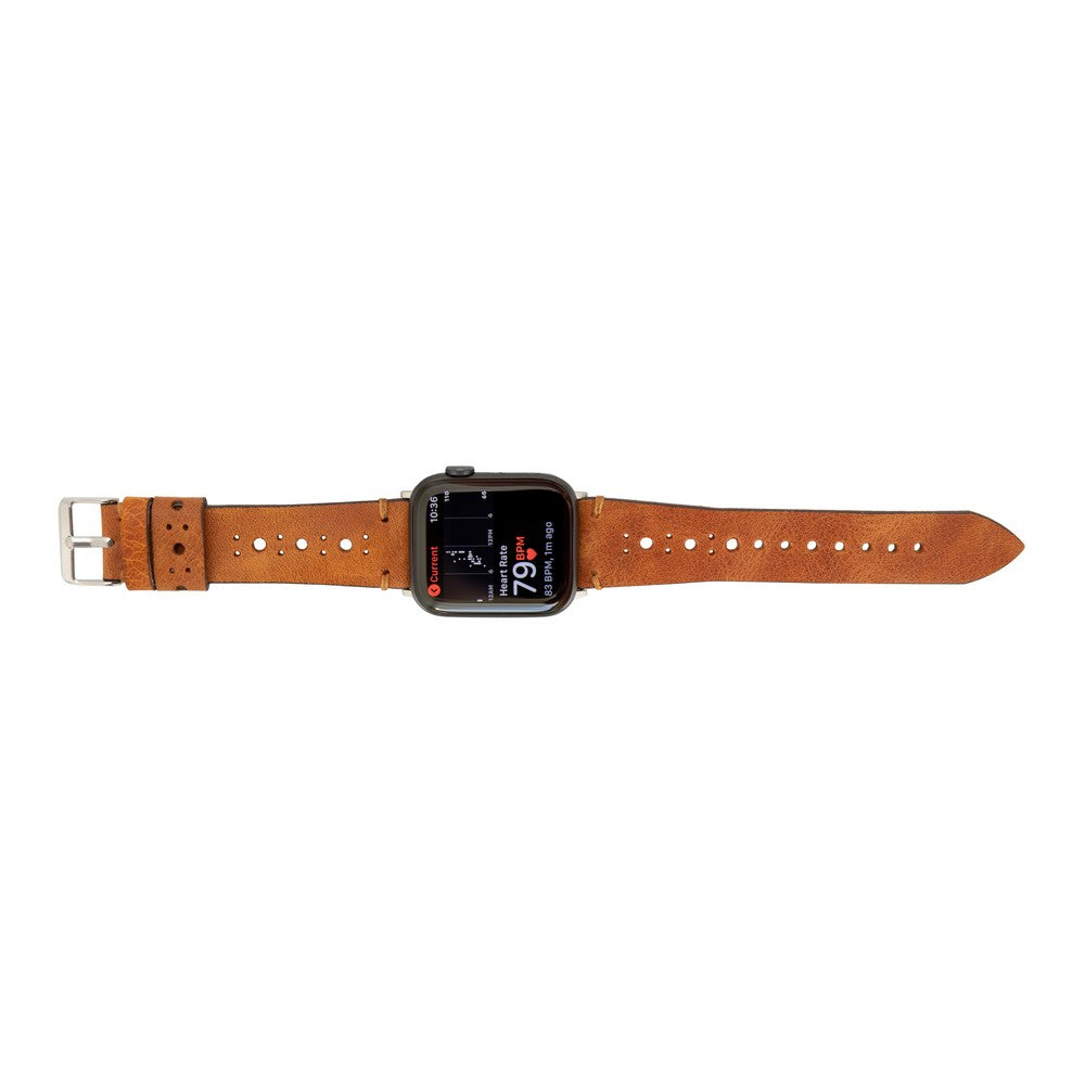 Apple Watch Compatible Leather Band, Sport, Antique Tan