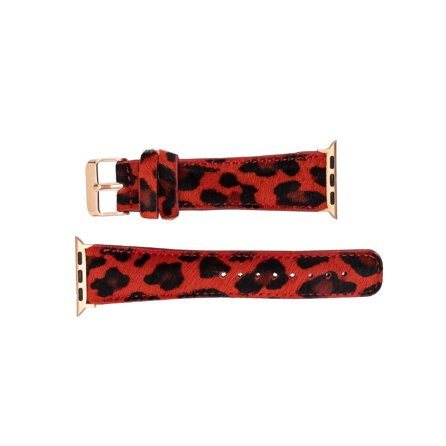Apple Watch Uyumlu Deri Kordon, Leopar Desen