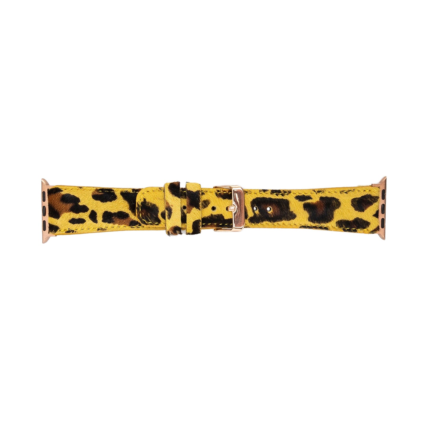 Apple Watch Uyumlu Deri Kordon, Leopar Desen