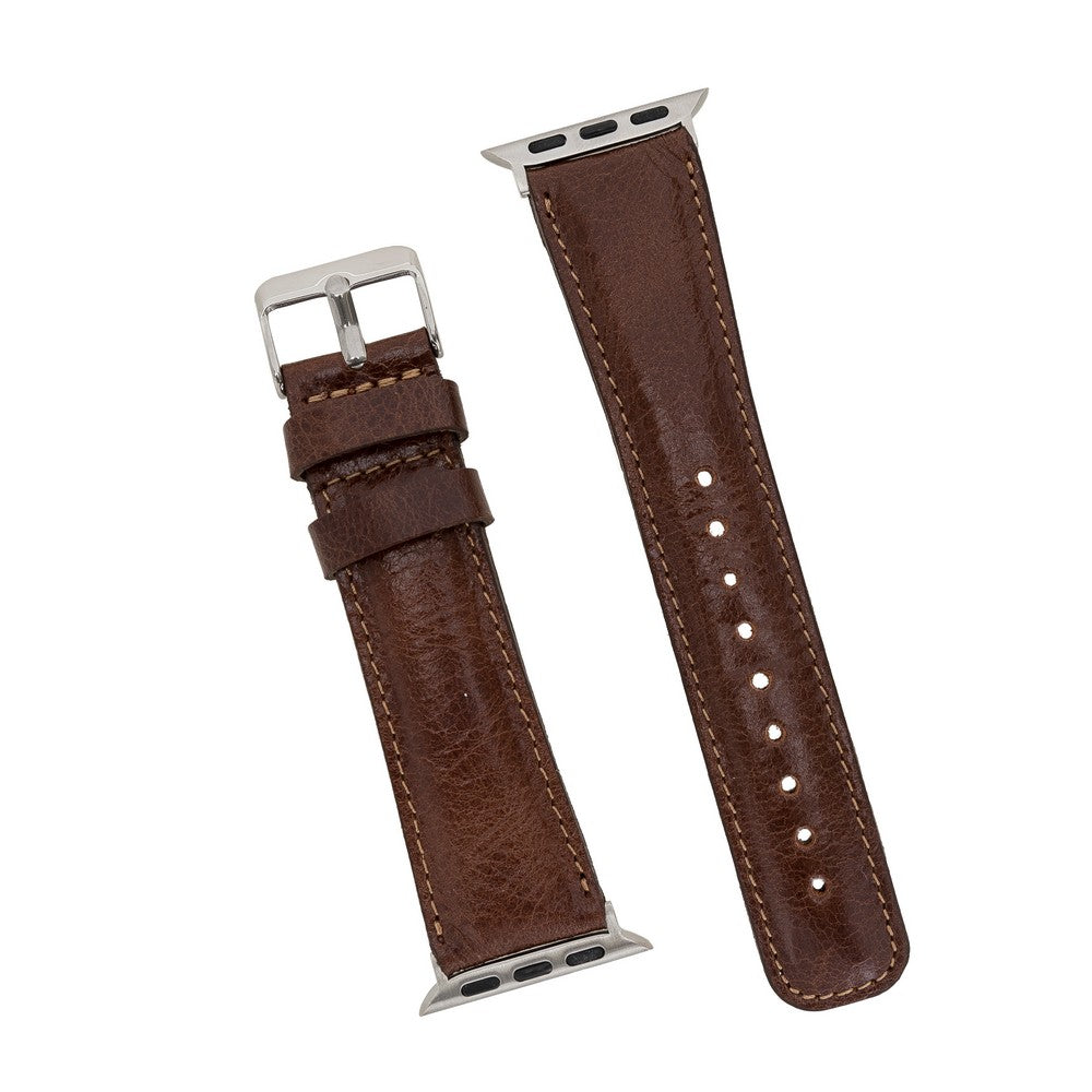 Apple Watch Uyumlu Deri Kordon, Karamel