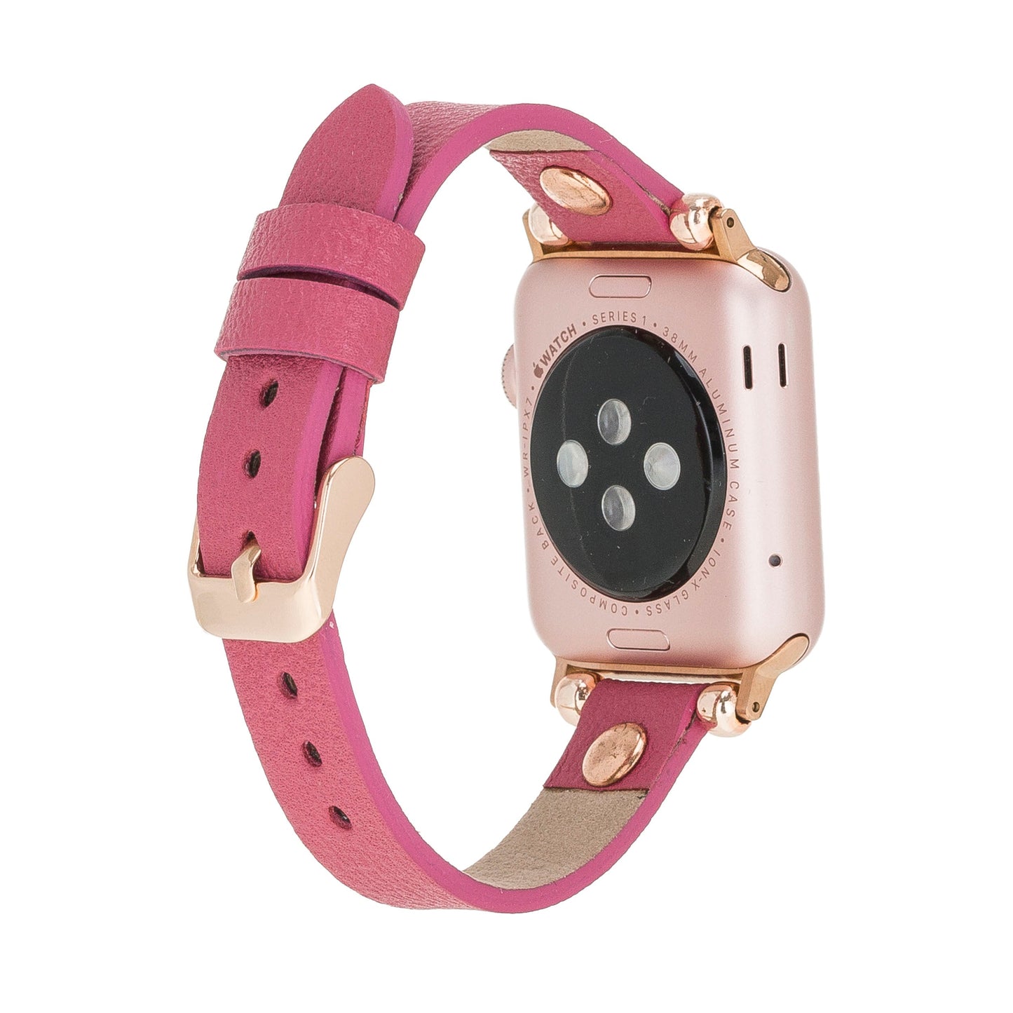 Apple Watch Uyumlu Deri Kordon RT CP4 Fuşya