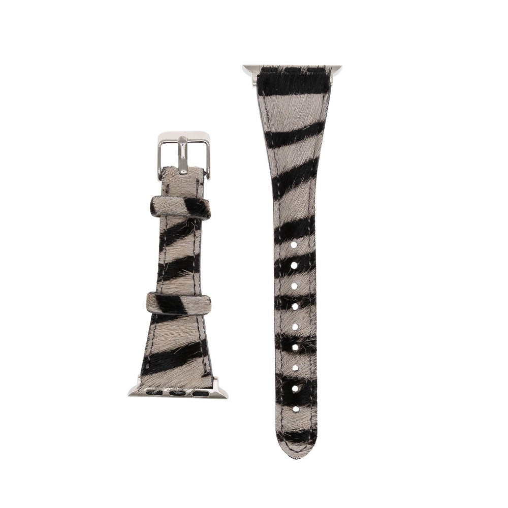 Apple Watch Uyumlu Deri Kordon Slim Zebra