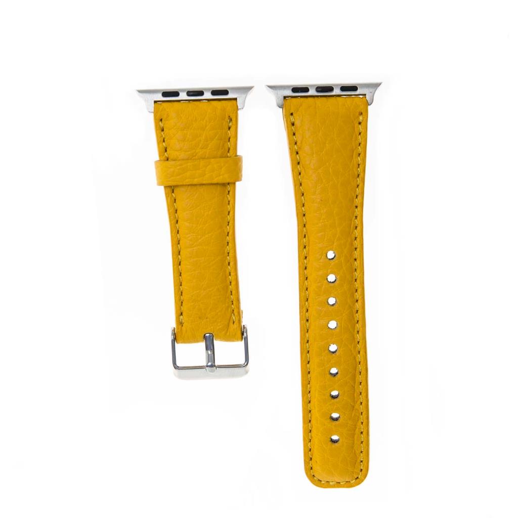 Apple Watch Uyumlu Deri Kordon FL12 Sarı