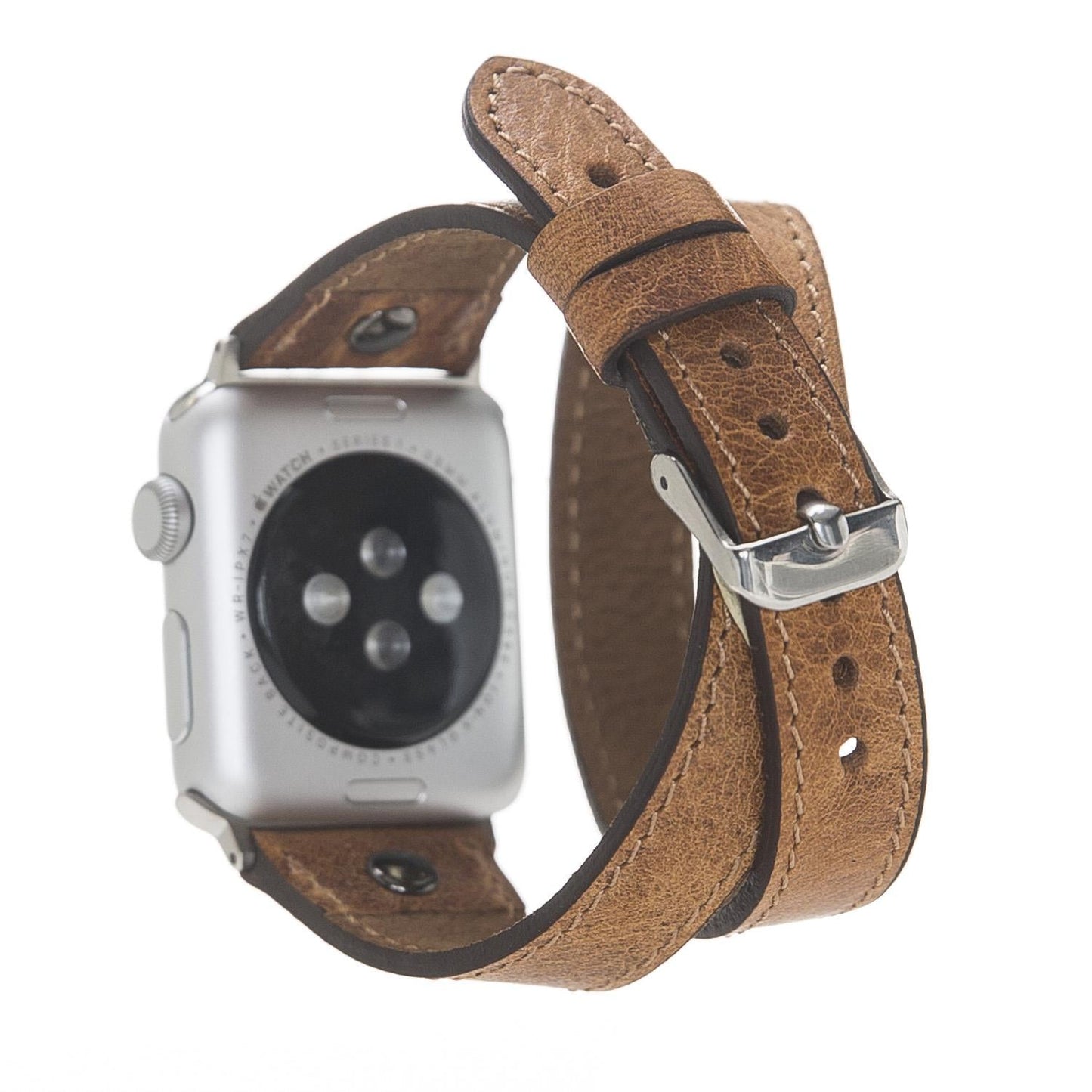 Apple Watch Uyumlu Deri Kordon Slim DT GT Tan