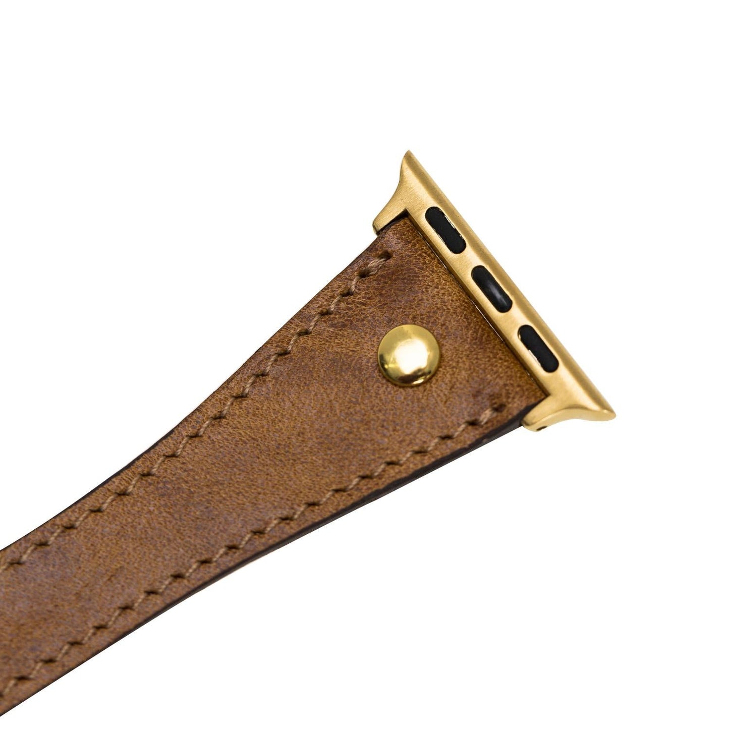 Apple Watch Uyumlu Deri Kordon Slim DT GT Tan