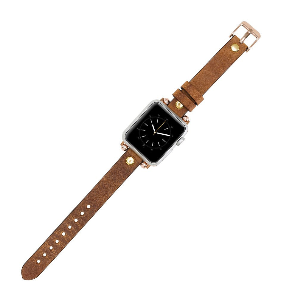 Apple Watch Uyumlu Deri Kordon GT G19 Taba