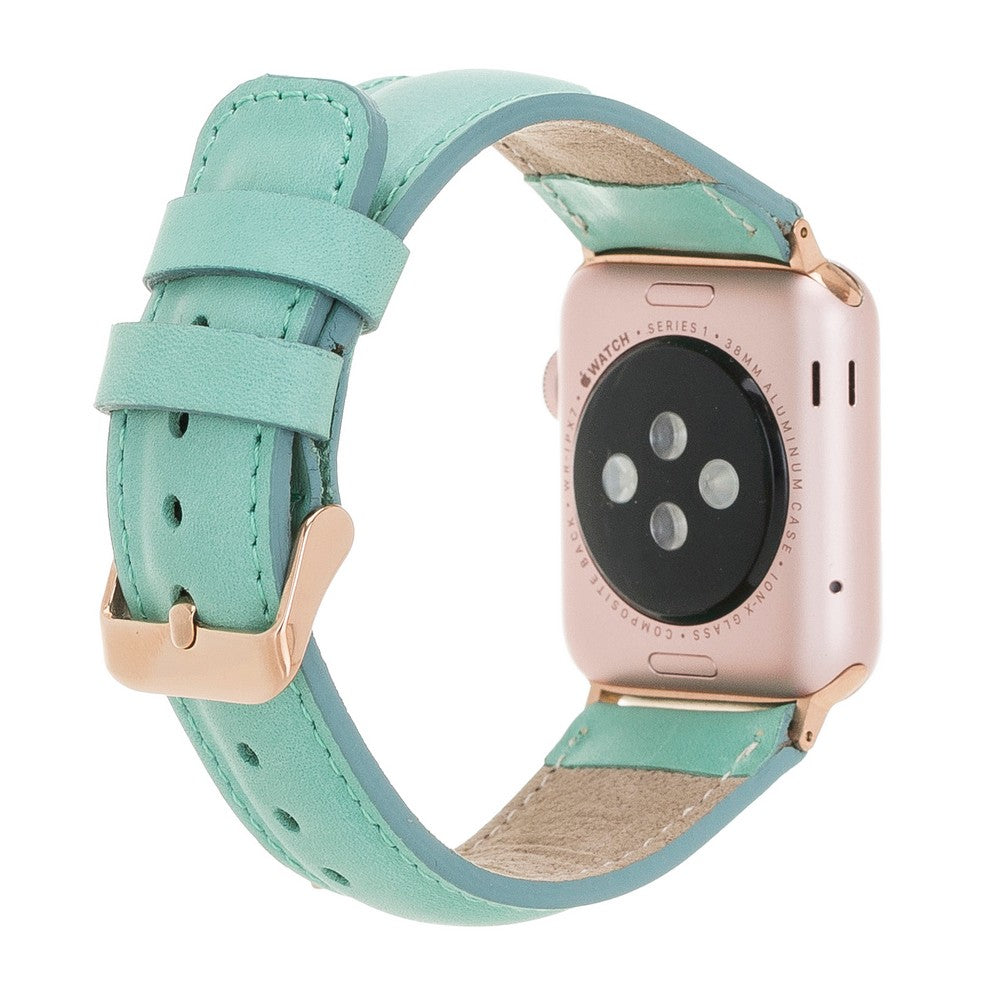 Apple Watch Uyumlu Deri Kordon BRN7 Yeşil