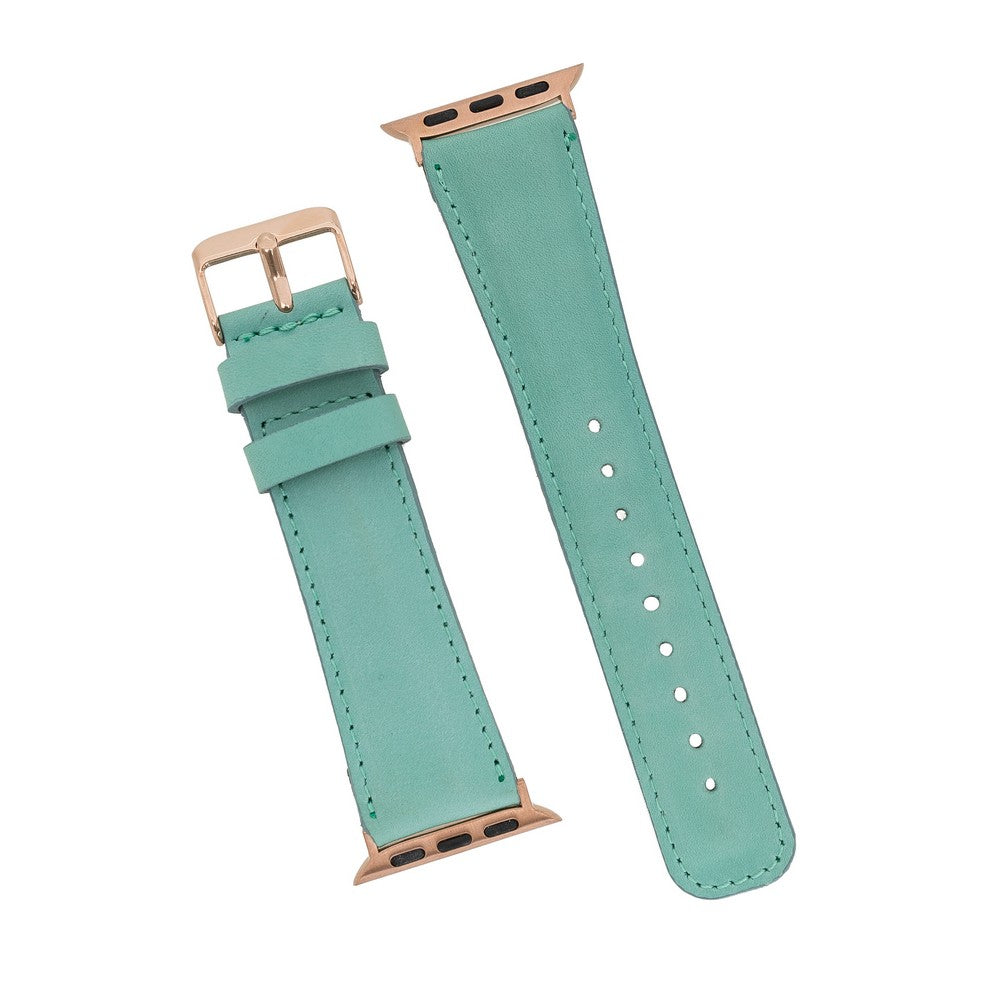 Apple Watch Uyumlu Deri Kordon BRN7 Yeşil