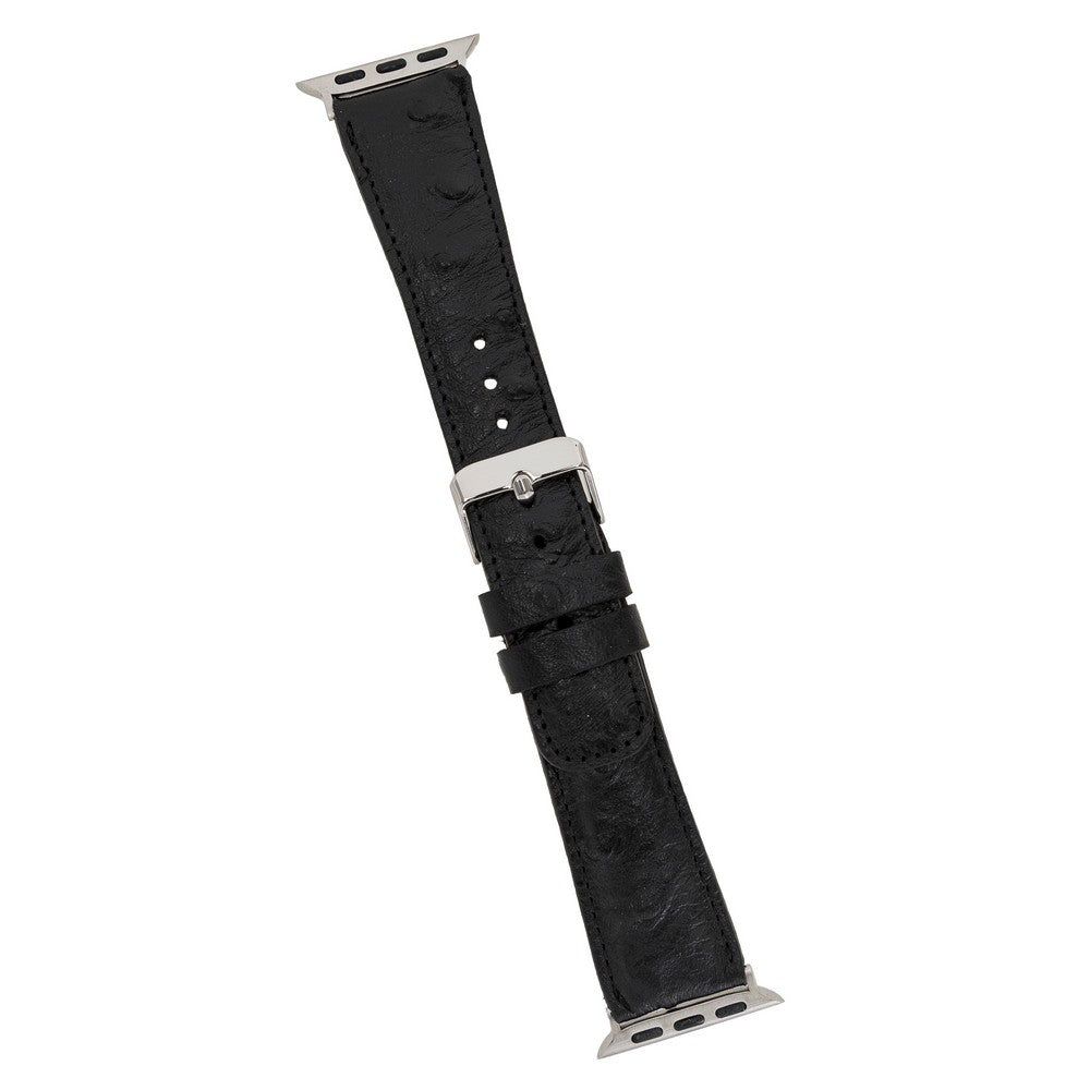 Apple Watch Uyumlu Deri Kordon DE5 Siyah