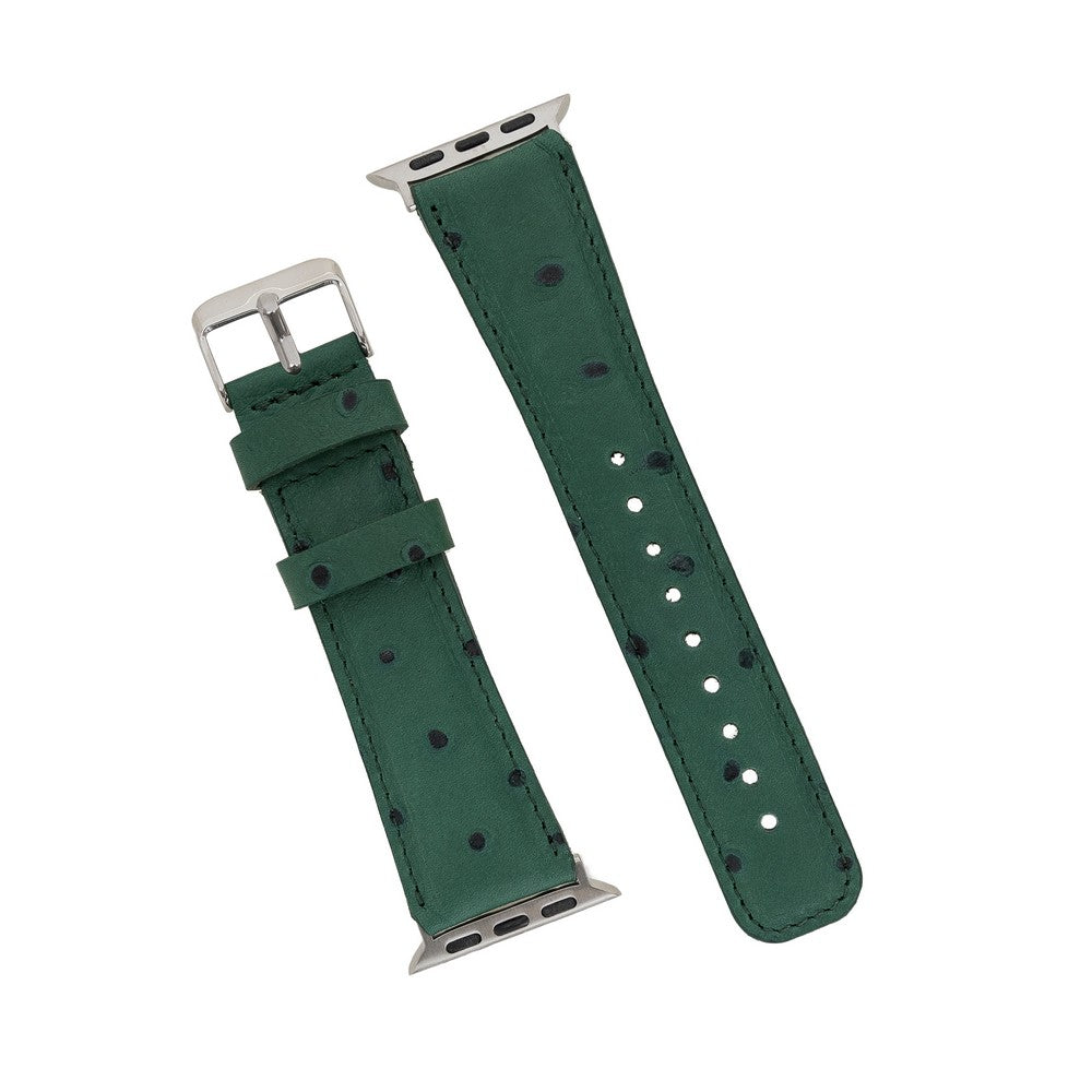 Apple Watch Uyumlu Deri Kordon DE6 Yeşil