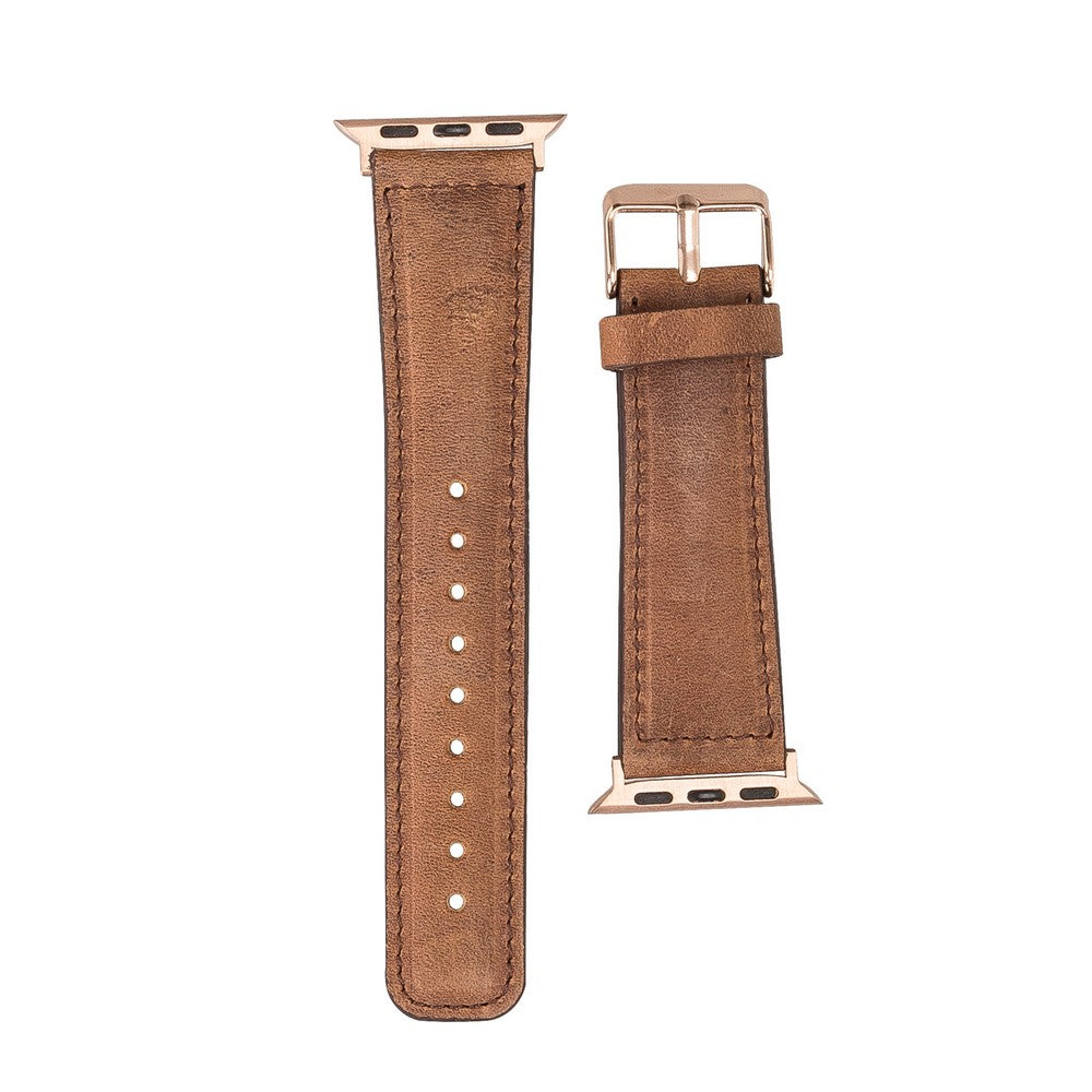 Apple Watch Uyumlu Deri Kordon G19 Taba