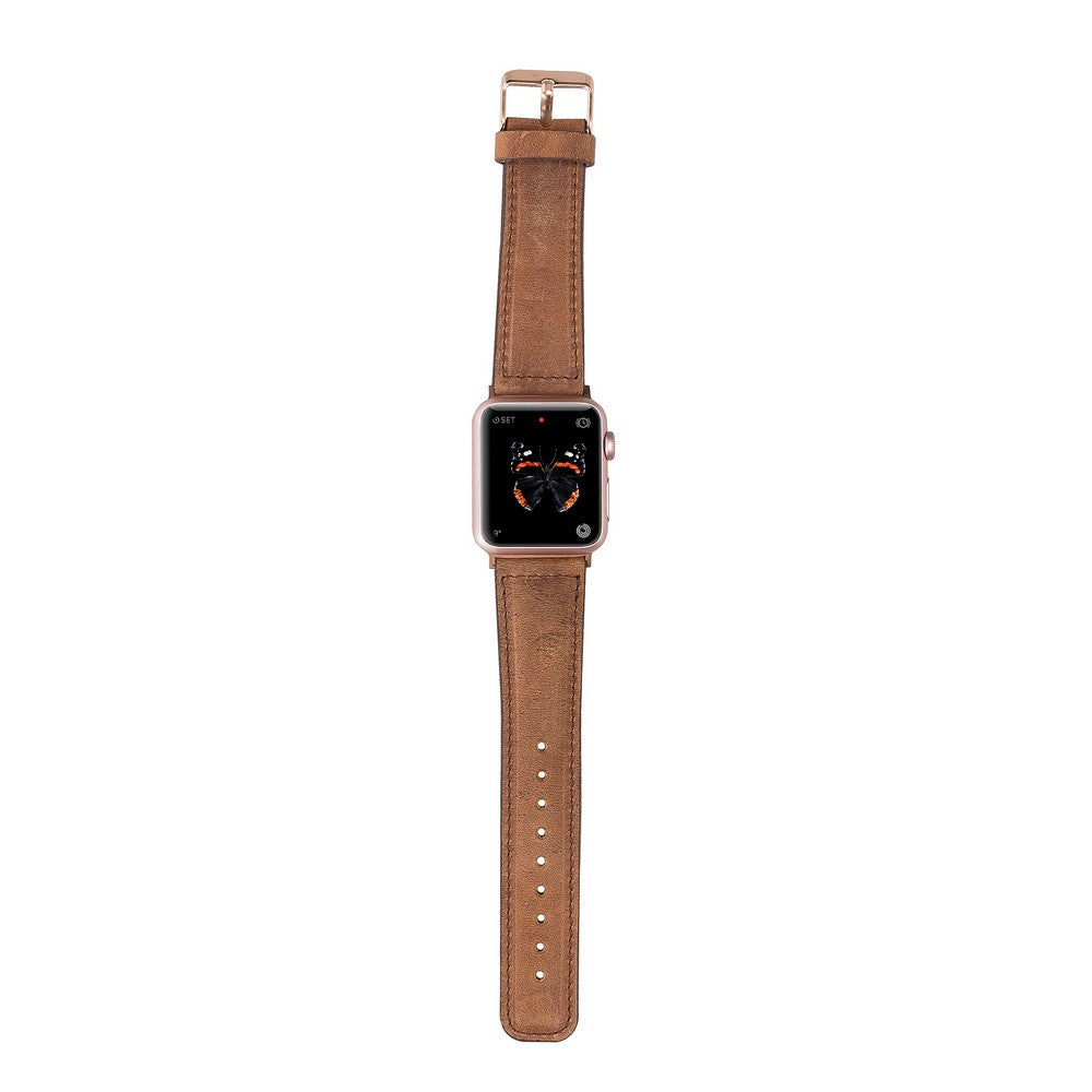 Apple Watch Uyumlu Deri Kordon G19 Taba