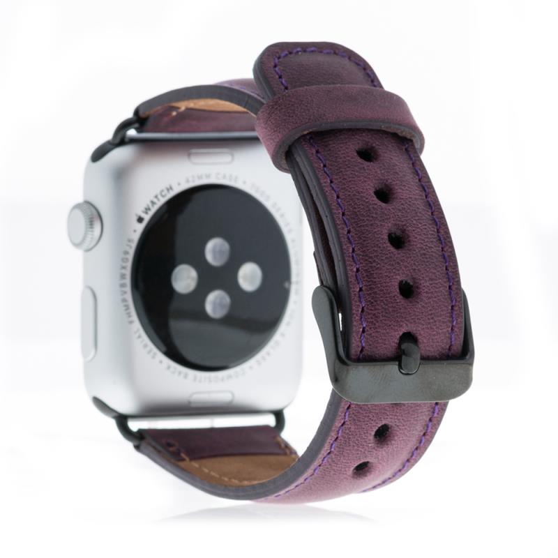Apple Watch Uyumlu Deri Kordon G7 Mor