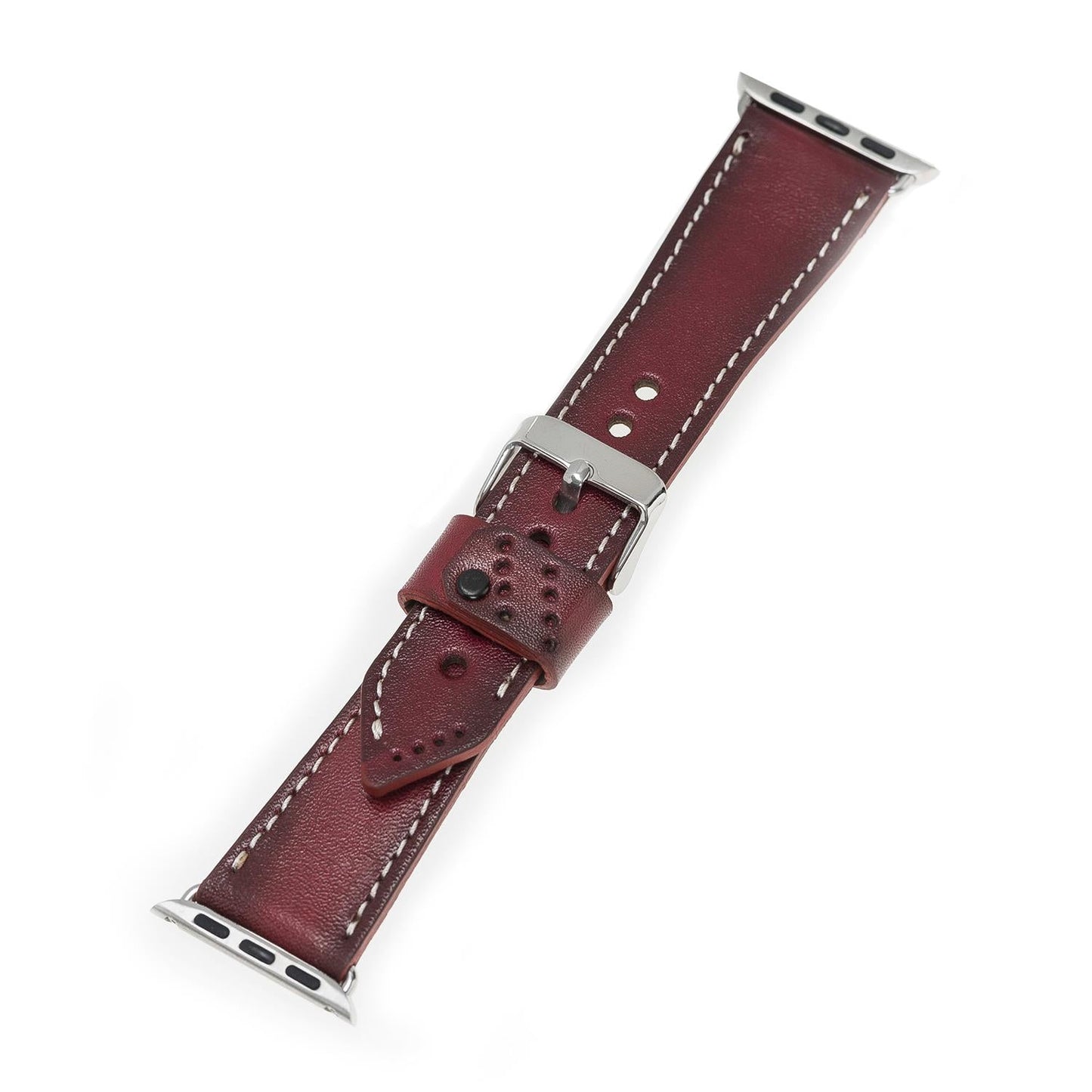 Apple Watch Uyumlu Deri Kordon SM25 Bordo