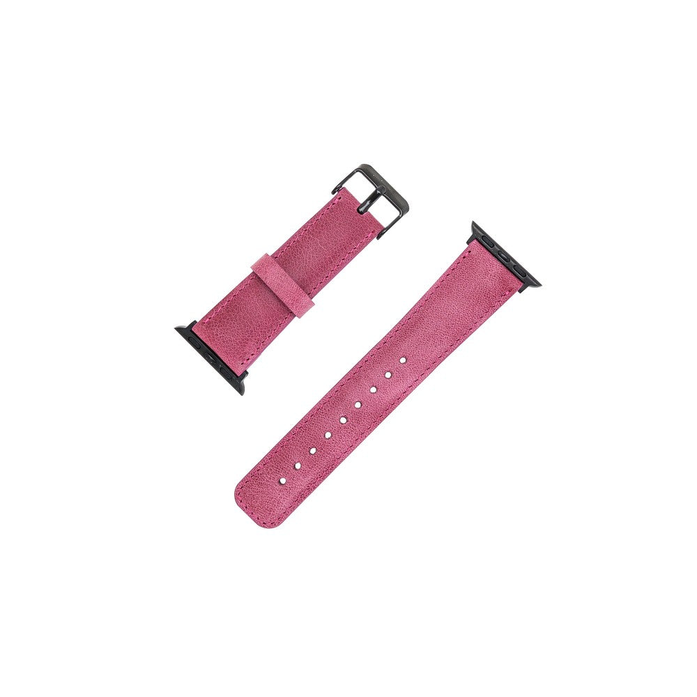 Apple Watch Uyumlu Deri Kordon TN08 Pembe