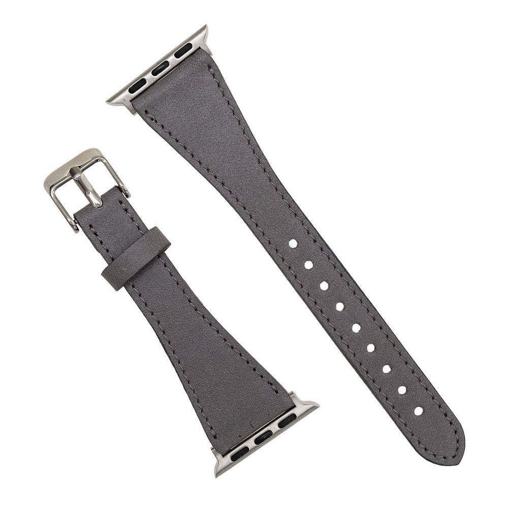 Apple Watch Uyumlu Deri Kordon Slim RST9 Gri