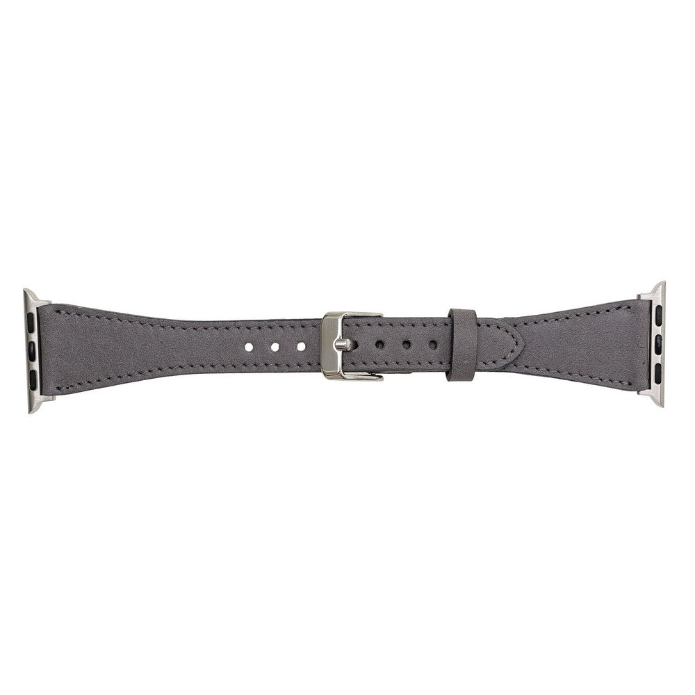Apple Watch Uyumlu Deri Kordon Slim RST9 Gri