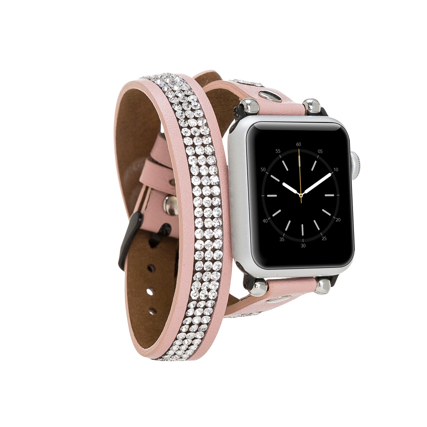 Apple Watch Uyumlu Deri Kordon DT Taşlı NU2