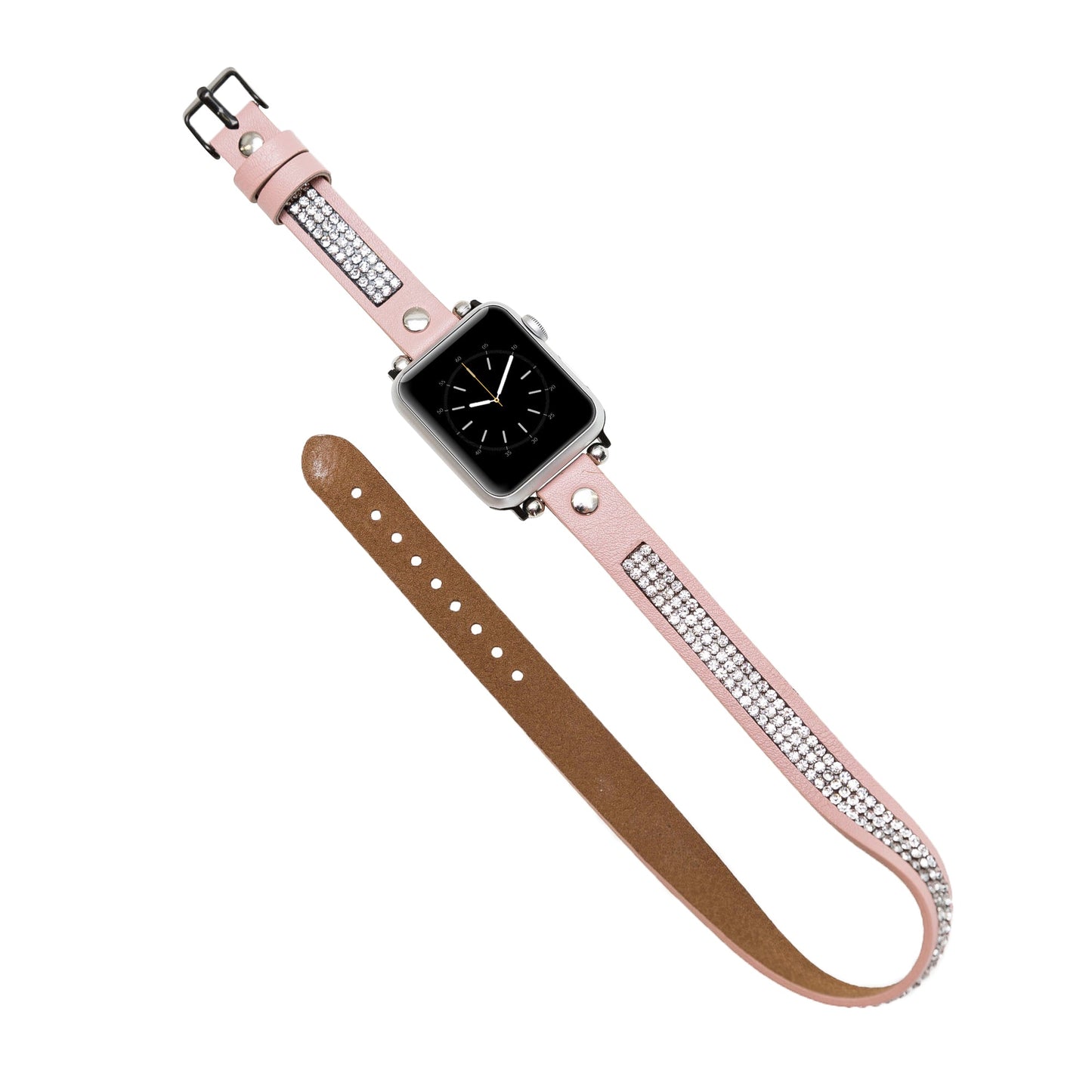 Apple Watch Uyumlu Deri Kordon DT Taşlı NU2