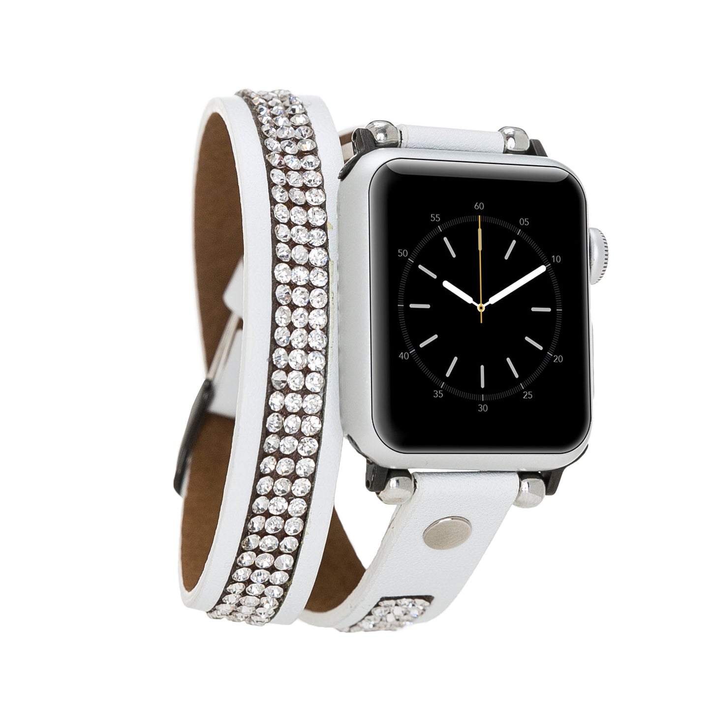 Apple Watch Uyumlu Deri Kordon DT Taşlı F3