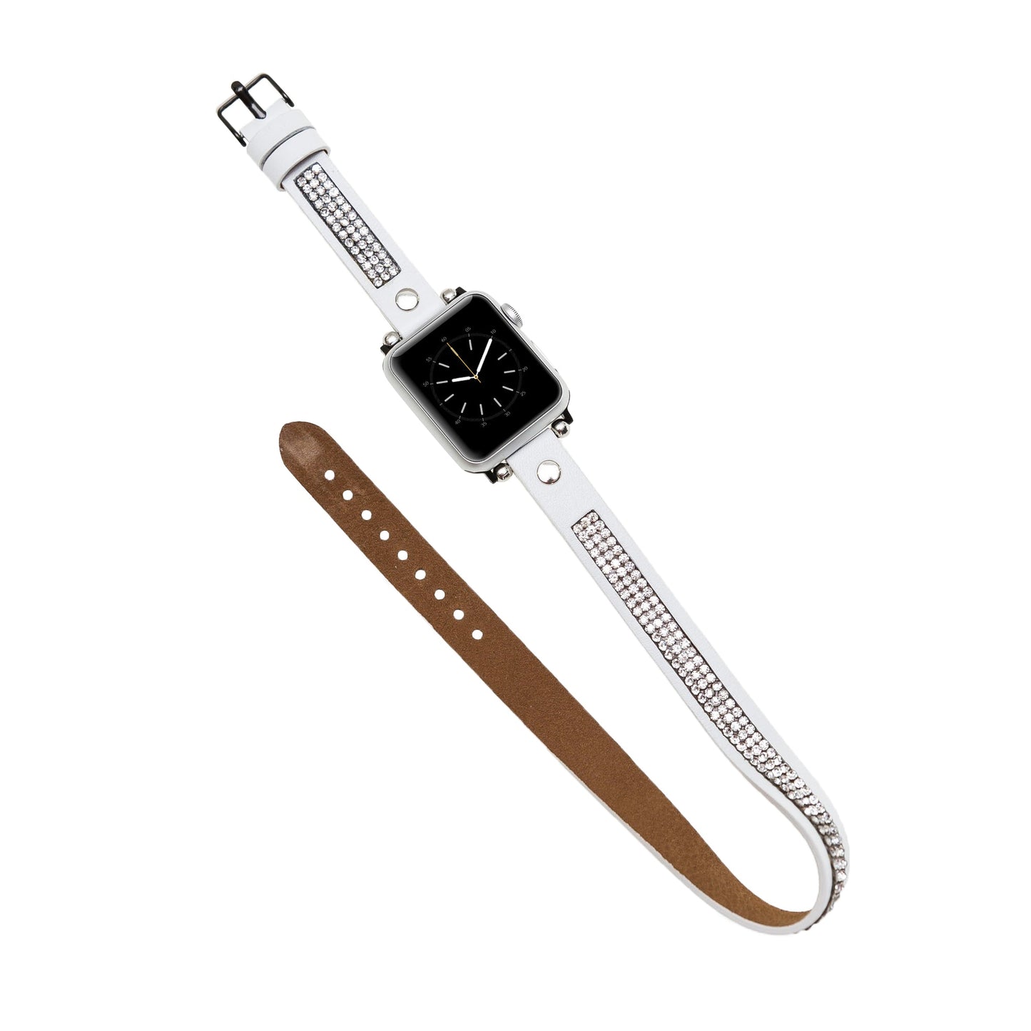Apple Watch Uyumlu Deri Kordon DT Taşlı F3