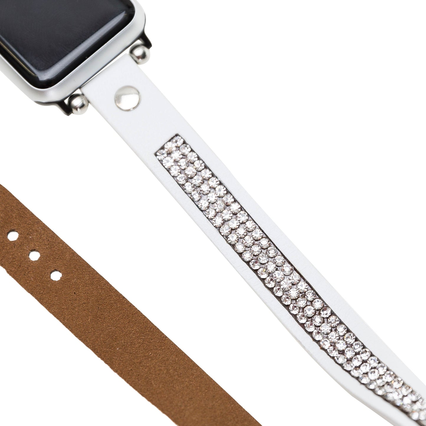 Apple Watch Uyumlu Deri Kordon DT Taşlı F3