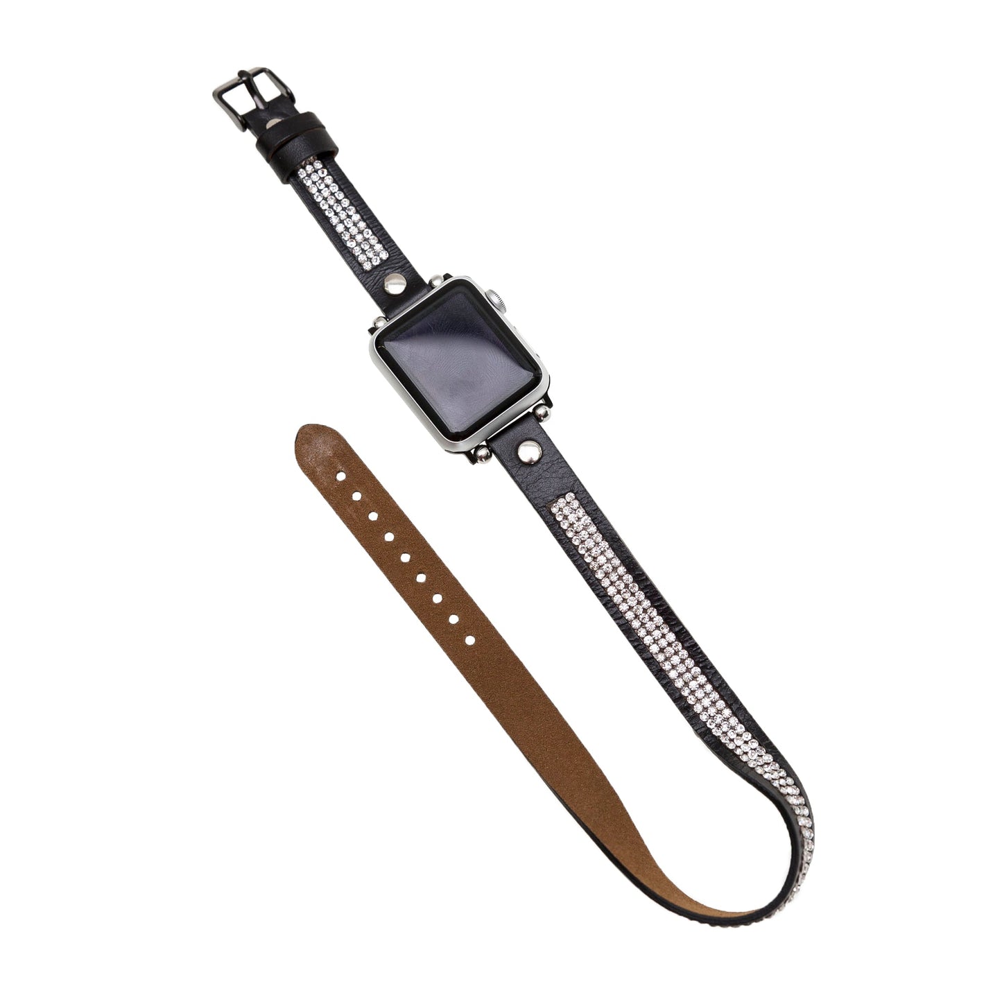 Apple Watch Uyumlu Deri Kordon DT Taşlı RST1