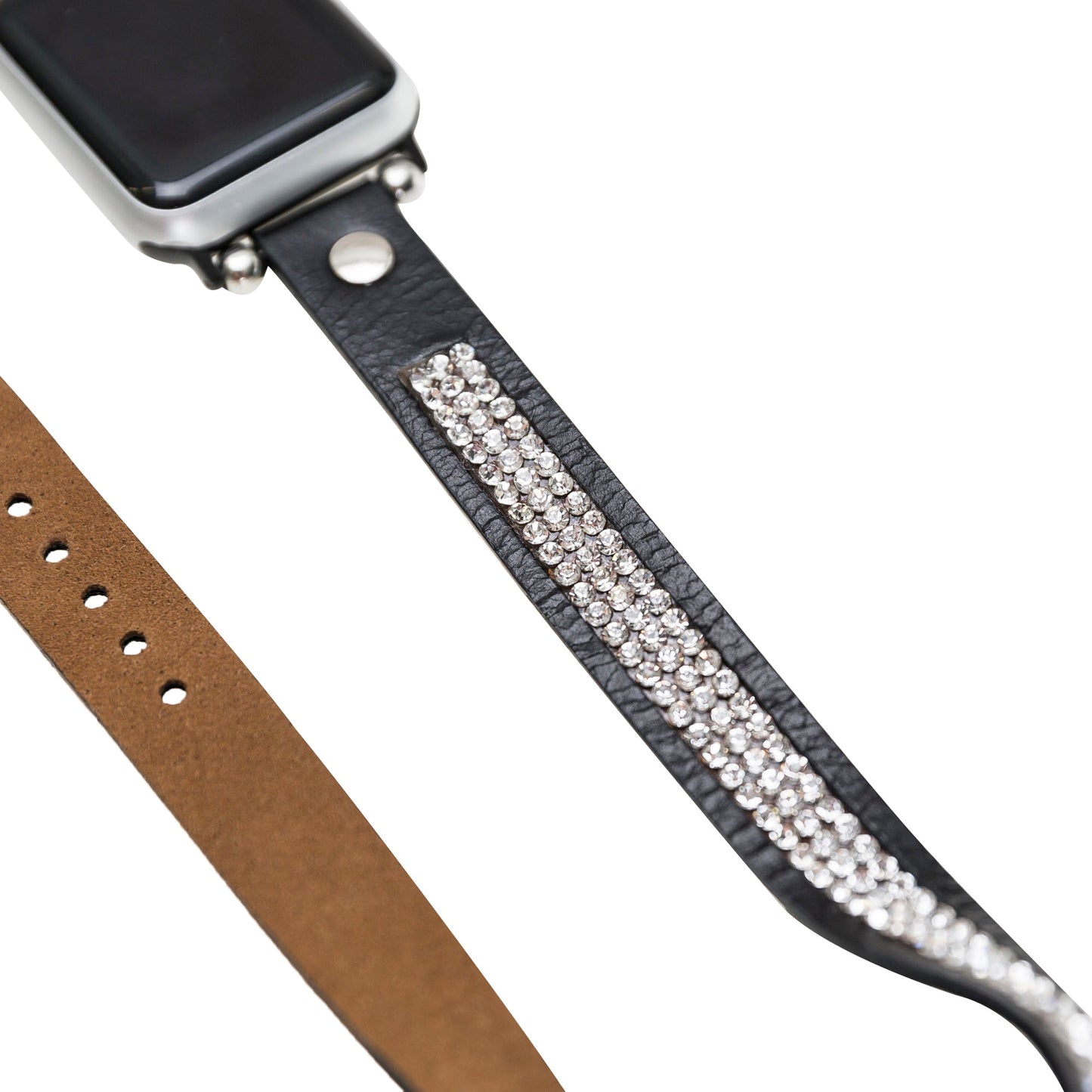 Apple Watch Uyumlu Deri Kordon DT Taşlı RST1