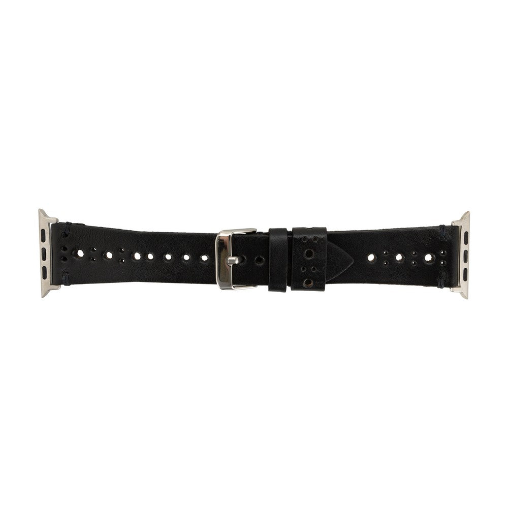 Apple Watch Uyumlu Deri Kordon, Spor, Siyah