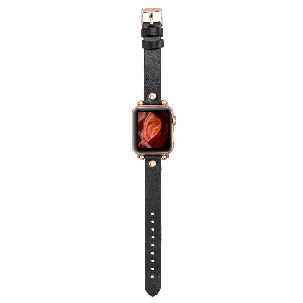 Apple Watch Uyumlu Deri Kordon RT RST1 Siyah