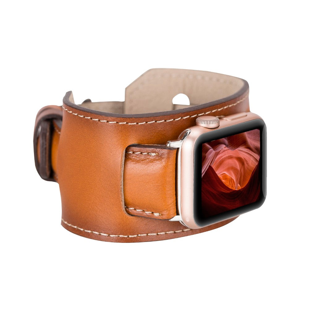 Apple Watch Uyumlu Deri Kordon Cuff RST2EF