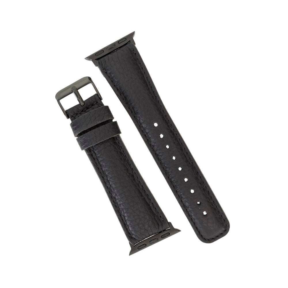 Apple Watch Uyumlu Deri Kordon FL1 Siyah