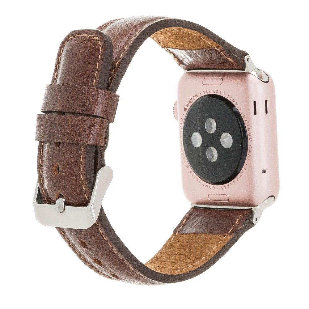 Apple Watch Uyumlu Deri Kordon, Karamel