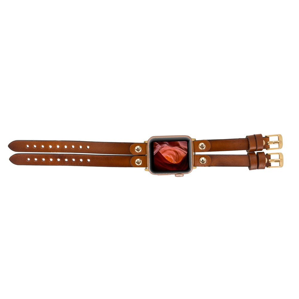 Apple Watch Uyumlu Deri Kordon Ely Double Tour GT RST2EF