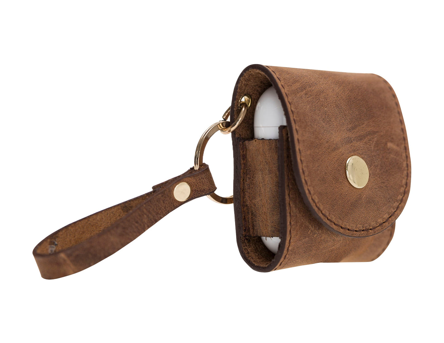 Apple AirPods 2nd Generation Compatible Leather Case Mai Snap G2 Antique Brown