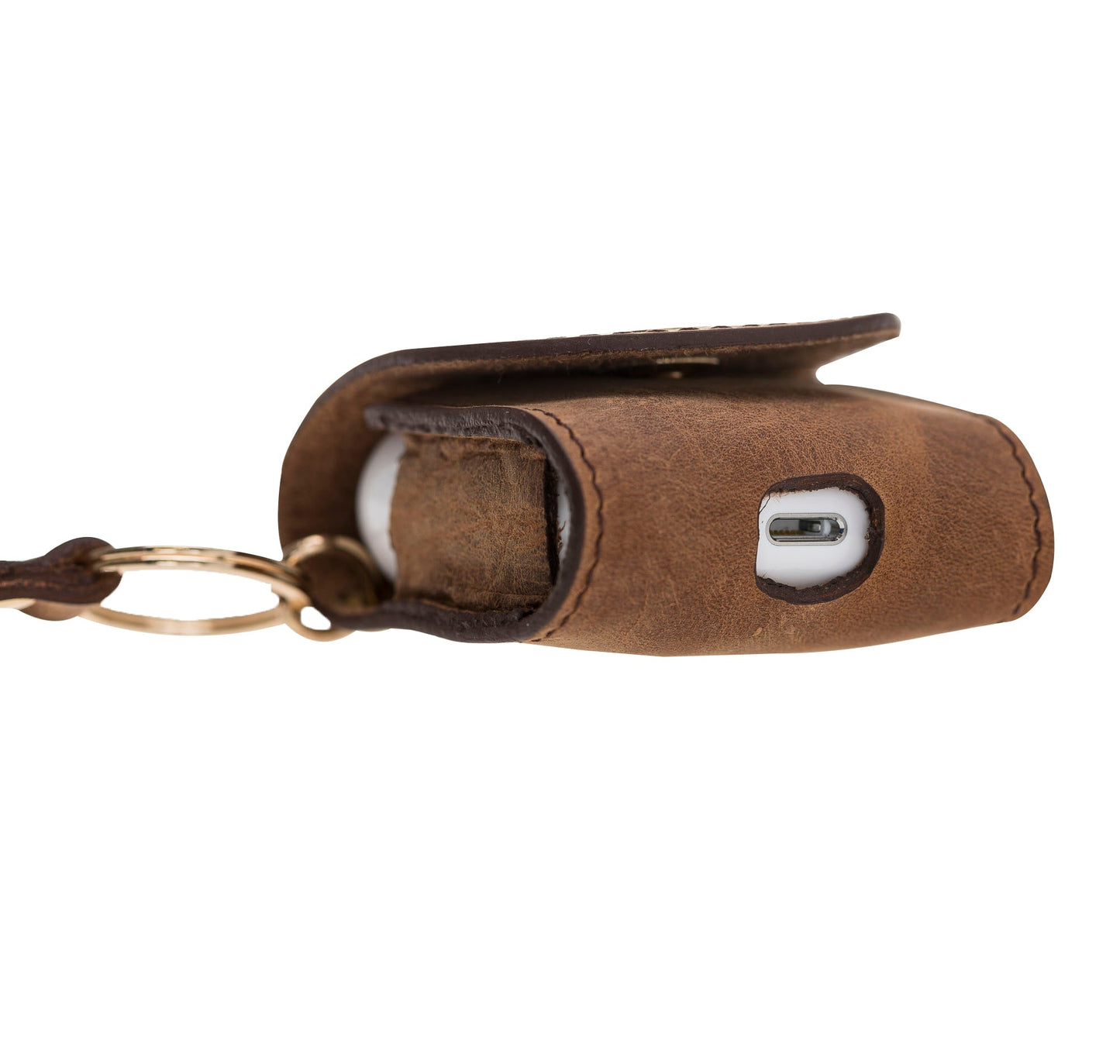 Apple AirPods 2nd Generation Compatible Leather Case Mai Snap G2 Antique Brown