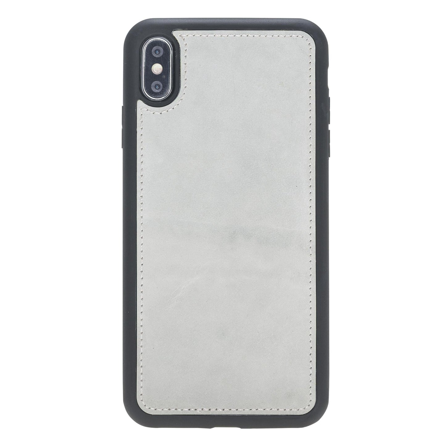 Apple iPhone XS Max Compatible Leather Wallet Case V17 Gray