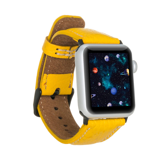 Apple Watch Uyumlu Deri Kordon FL12 Sarı